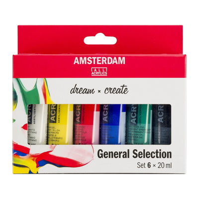 Royal Talens Acrylic Paint Amsterdam All Acrylics (6 x 20ml Tubes)