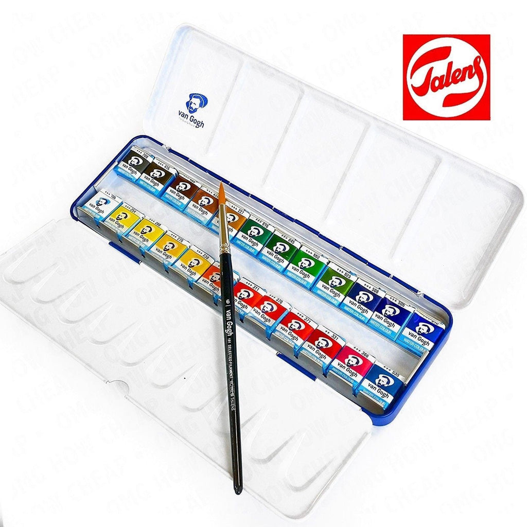 Van Gogh Water Colour Metal Case Set with 12 Colours in Half Pans -  8712079049003