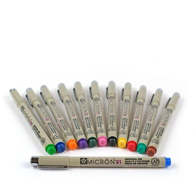 Sakura Pigma Micron Fineliner Pen Micron 01/0.25mm Colours