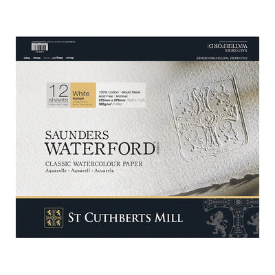 Saunders Waterford Classic Watercolour Paper Block, Rough White 300gsm 12 Sheets