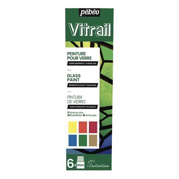 Pebeo Vitrail Glass Paint 6x20ml Set